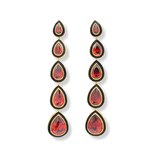 Red Swarovski 5 Drop Earrings