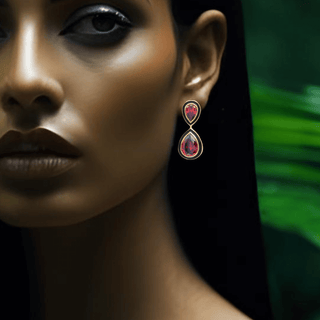 Red Swarovski earrings - amanda marcucci