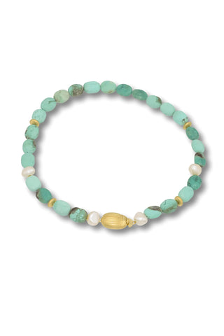 Amazonite Necklace with Gold Scarab - Amanda Marcucci 