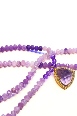 Amethyst Necklace with Triangle Pendant - Amanda Marcucci 