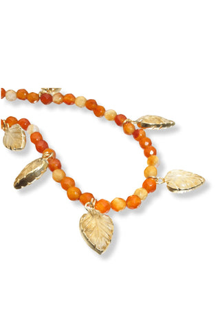 Carnelian Necklace with Citrine Crystal Leaves - Amanda Marcucci 