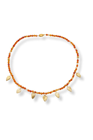 Carnelian Necklace with Citrine Crystal Leaves - Amanda Marcucci 