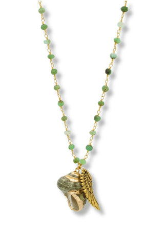 Chrysoprase Shell Necklace - Amanda Marcucci 