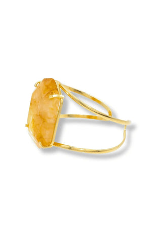 Natural Golden Healer Crystal Cuff Bracelet - Amanda Marcucci 