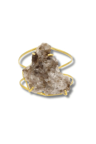 Natural Smokey Quartz Cuff Bangle - Amanda Marcucci 