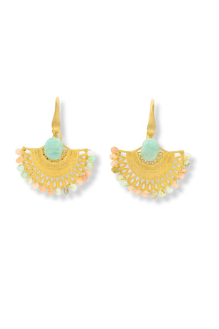 Pink Opal & Amazonite Lotus Earrings - Amanda Marcucci 