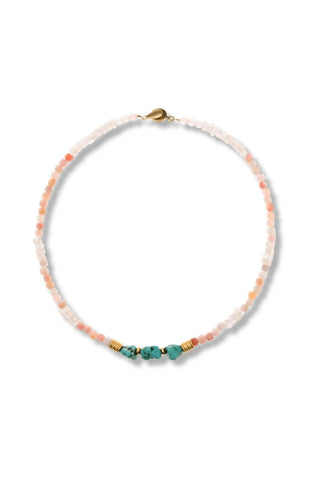 Pink Opal Necklace with Turquoise - Amanda Marcucci 