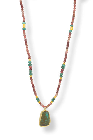 Thulite & Chrysoprase Necklace - Amanda Marcucci 