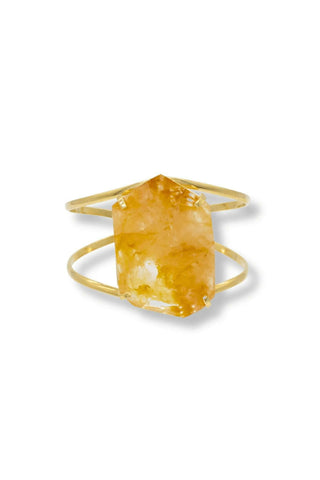 Natural Golden Healer Crystal Cuff Bracelet - Amanda Marcucci 